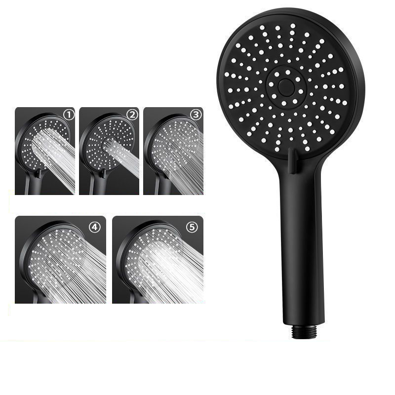 High Pressure Shower Head Handheld - رأس دش أسود بخمسة أوضاع، قابل