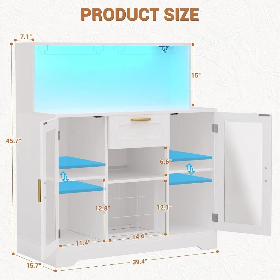خزانة بار للقهوة مزودة بإضاءة  - مراجعة Storage & Organization وسعره