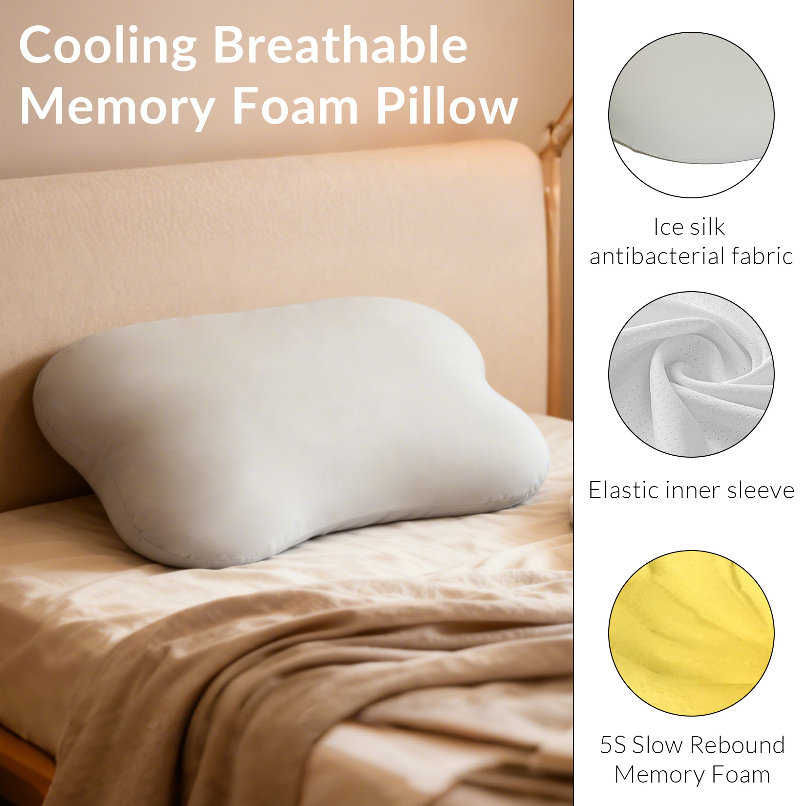 وسادة رقبة لتخفيف آلام الرقبة  - مراجعة Memory Foam Orthopedic Pillow Neck Pain وسعره